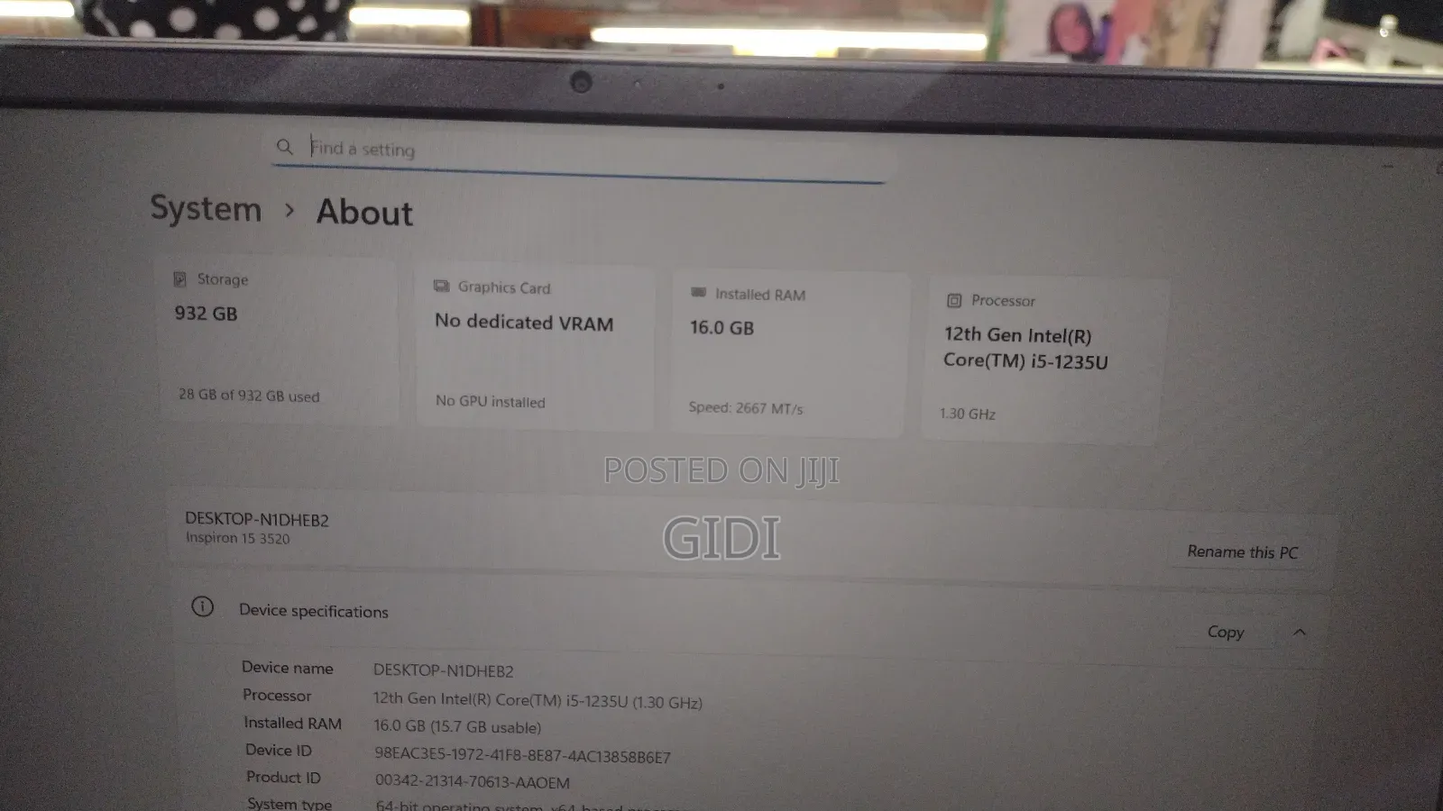 Laptop Dell Inspiron 15 3521 16GB Intel Core i5 SSD 1T