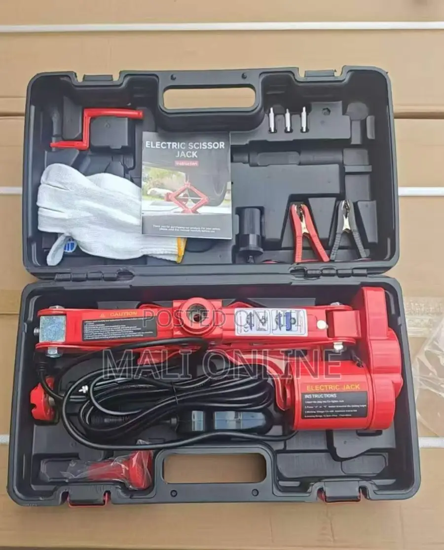 3t Electric Car Jack 12v Scissor Flat Tire Roadside Emergency Tool