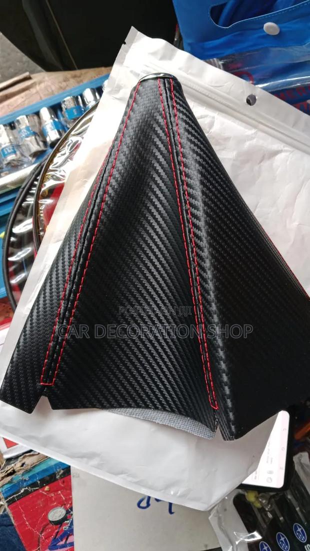 Universal Gear Shift Boot Covers With Distinctive Red Sport Stitching