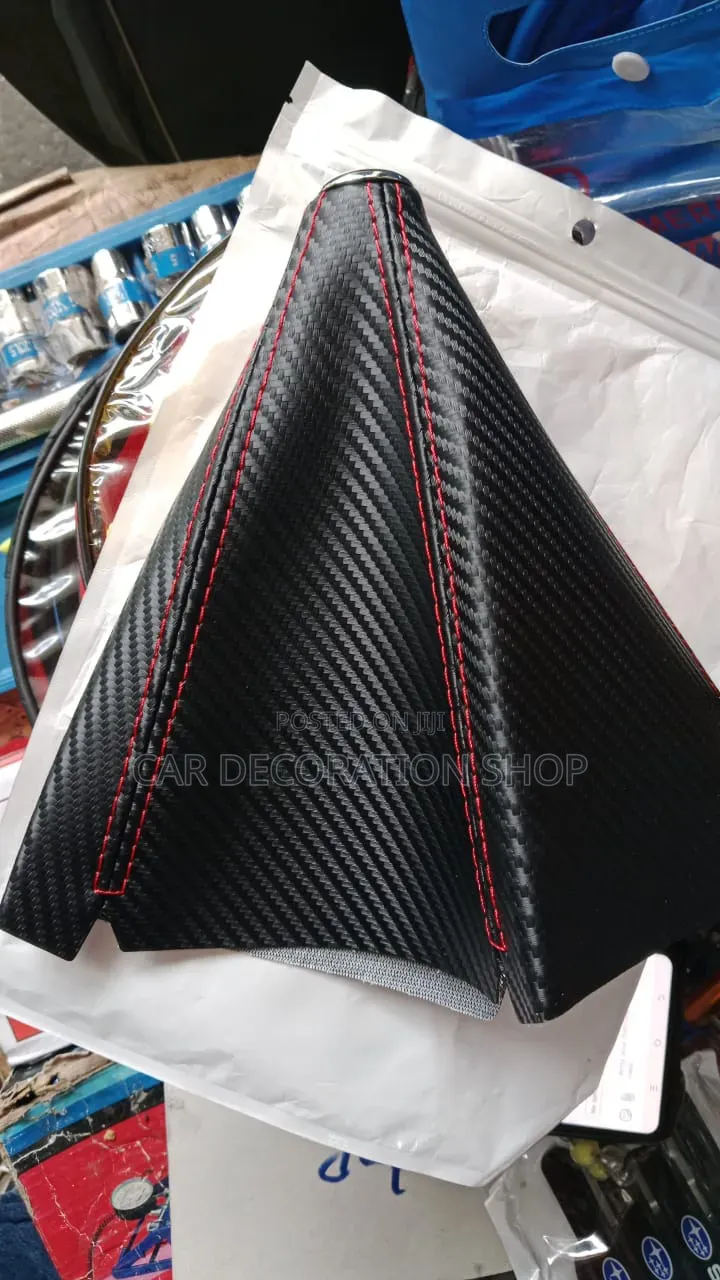 Universal Gear Shift Boot Covers With Distinctive Red Sport Stitching
