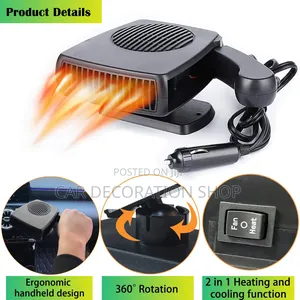 12v Portable Car Heater and Defroster Ergonomic Handheld Design