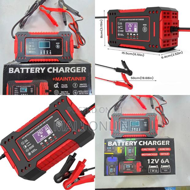 6a Battery Charger Pulse Repair LCD Smart Charger Lead Acid 12v 24v