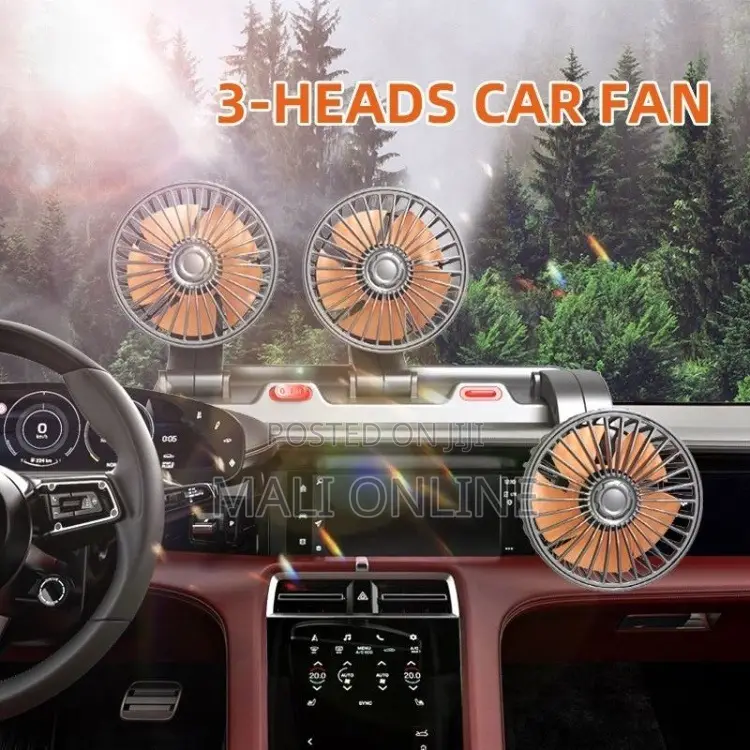 3 Heads Usb Car Fan 3-Speed Vehicle Fan