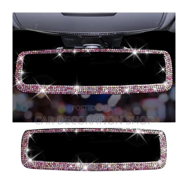 Classy Pink Bling Rhinestone Car Rearview Clip on Mirror