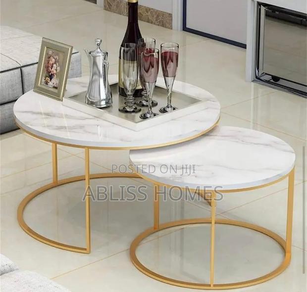 Glass Marble Nesting Table
