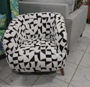 Single Black And White Sofa Seat