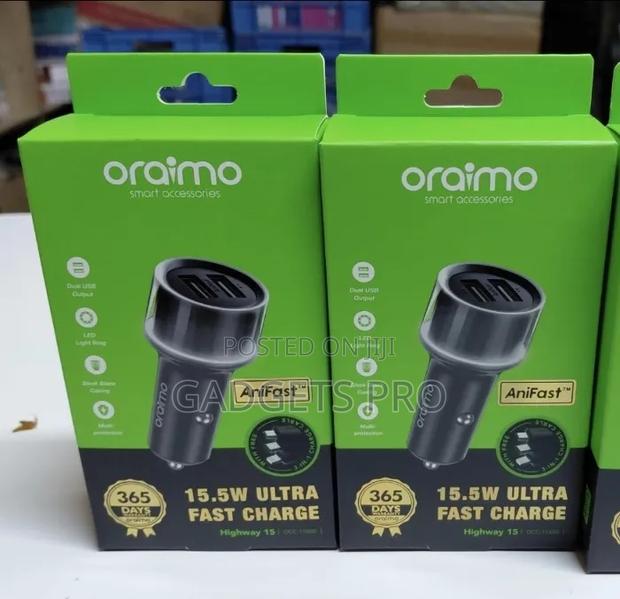 Oraimo Occ 1152d Car Charger With All Cables (Type C, Ios, Micro)