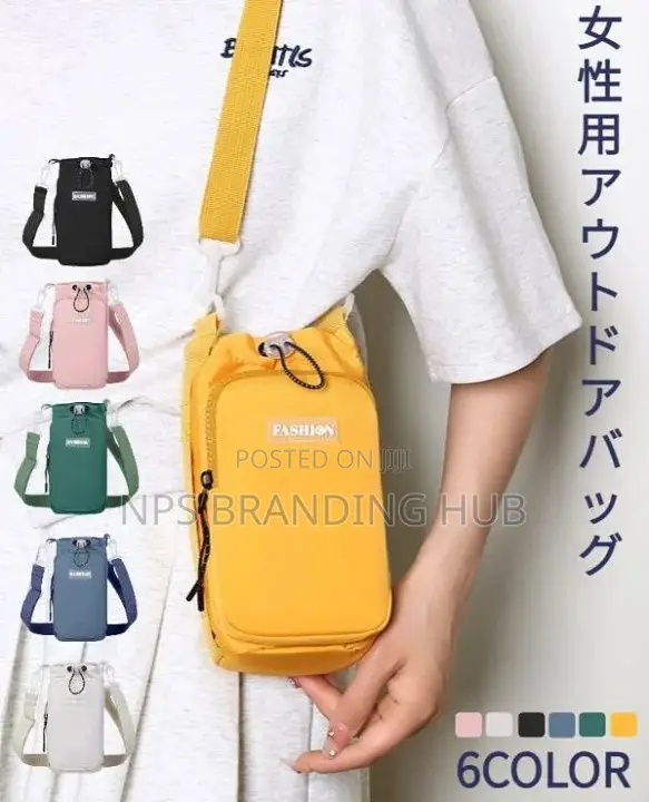 Water Bottle Draw String Bag Holder With Strap Crossbody I(Hbc