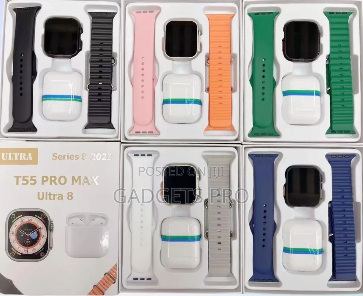 W26/ T55 Smartwatch 2 Straps + Earpods