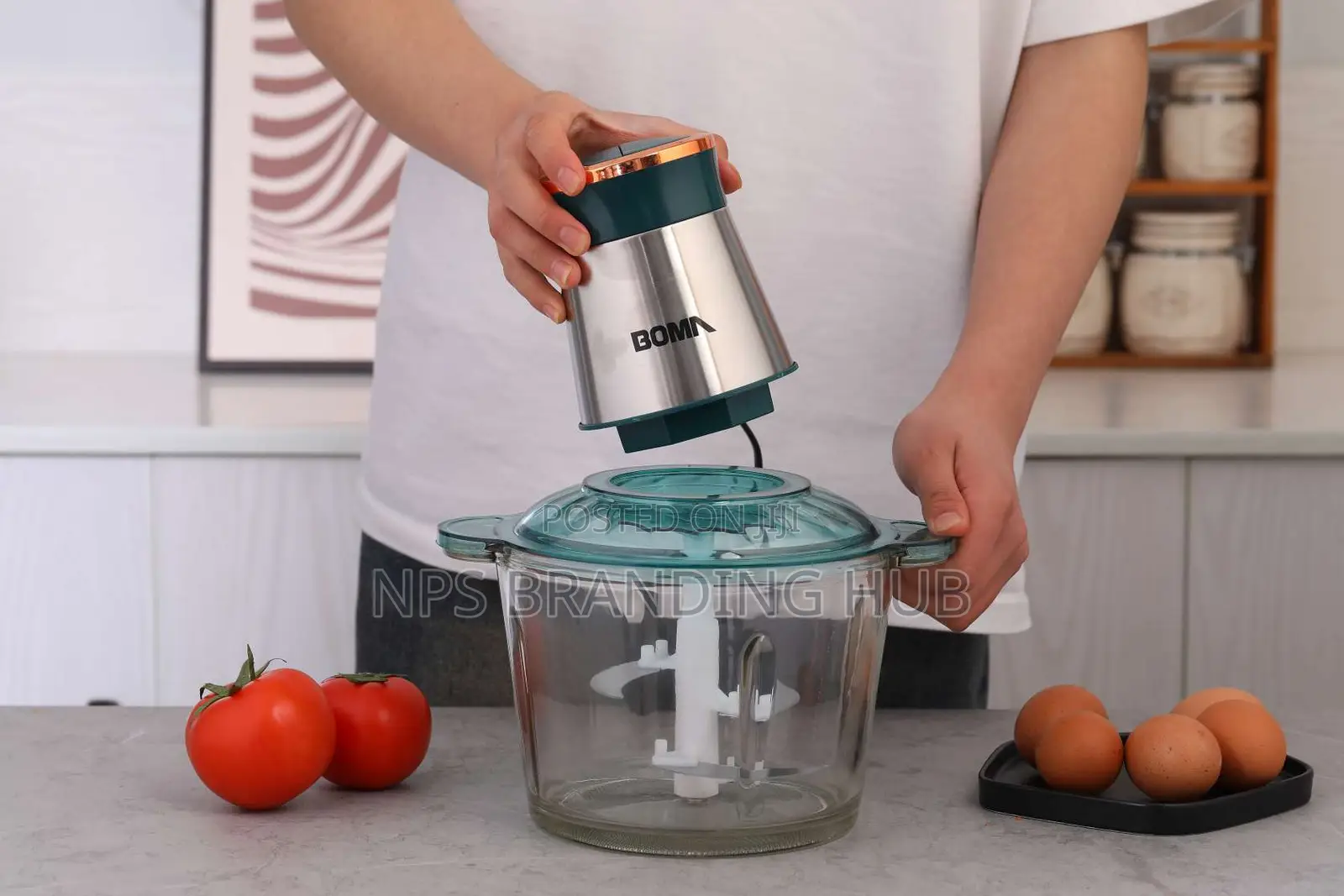3l Glass Electric Food Chopper With 300w and 2-Speed Setting (Hbc