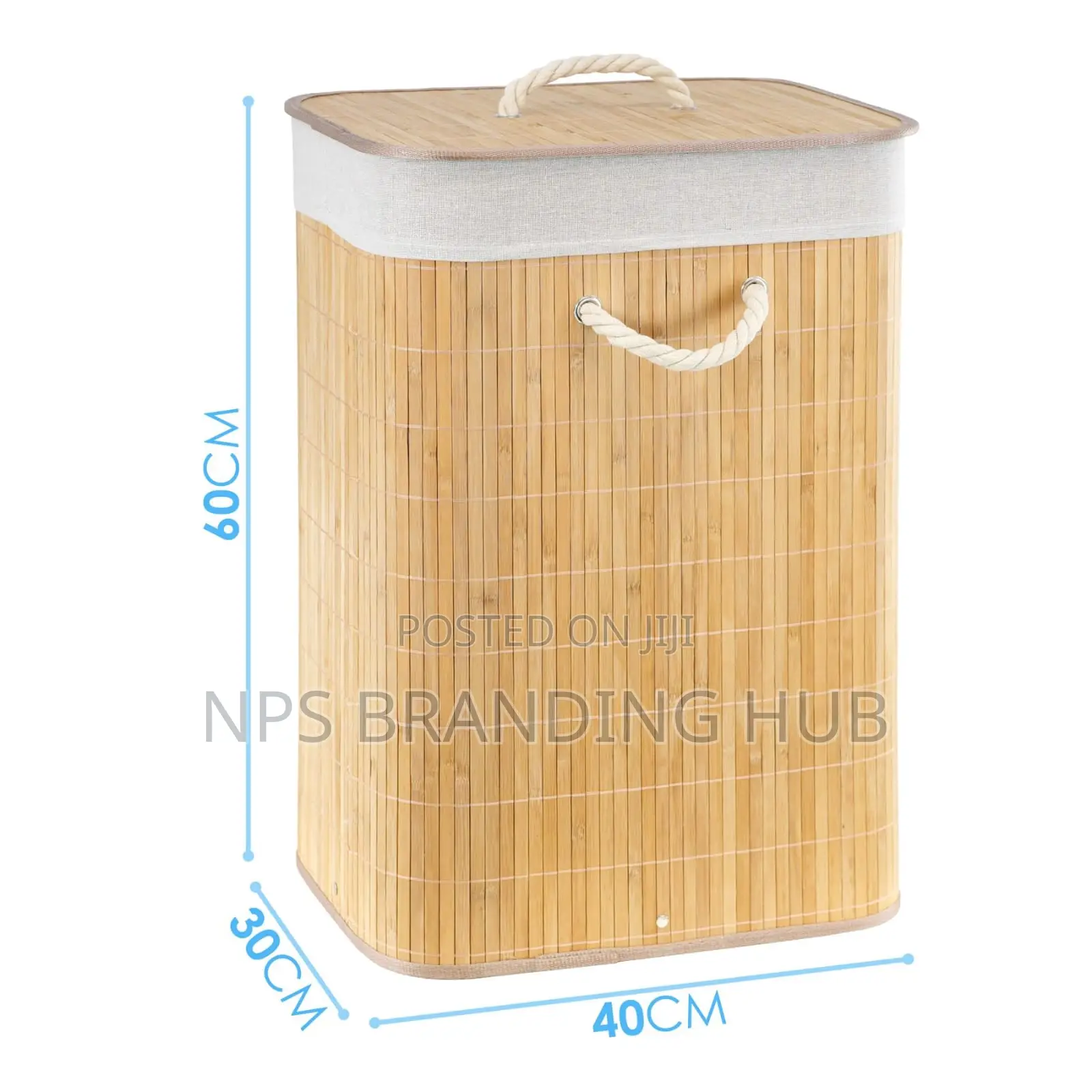 Bamboo Wooden Laundry Basket With Lid (Hbc