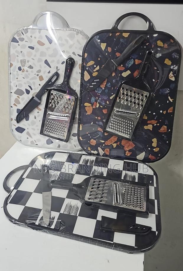 Cutting Board Set 37x24 Cm With Knife and Grater (Hbc