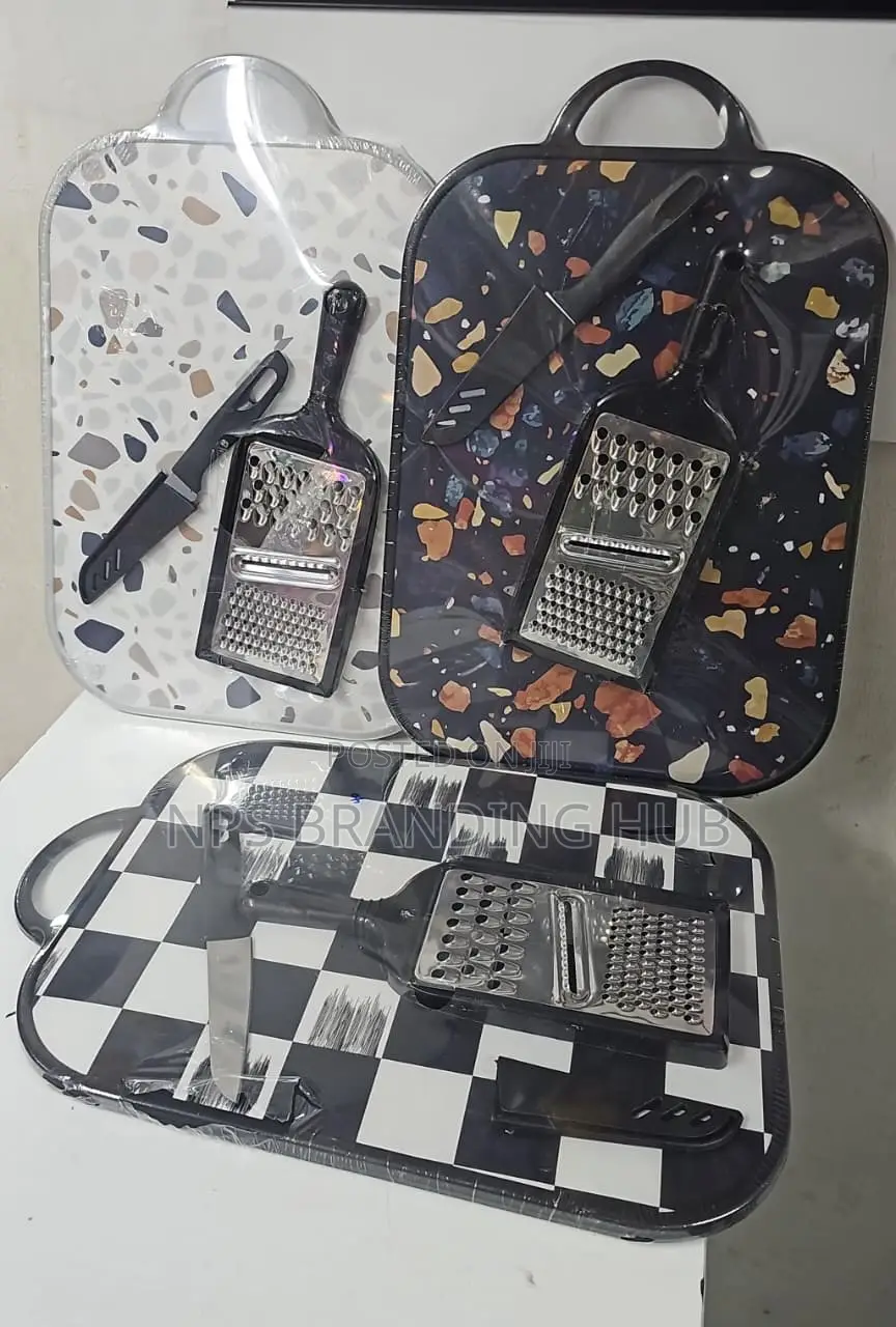 Cutting Board Set 37x24 Cm With Knife and Grater (Hbc
