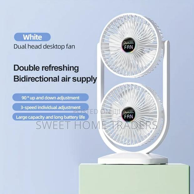 Double Head Rechargeable Fan
