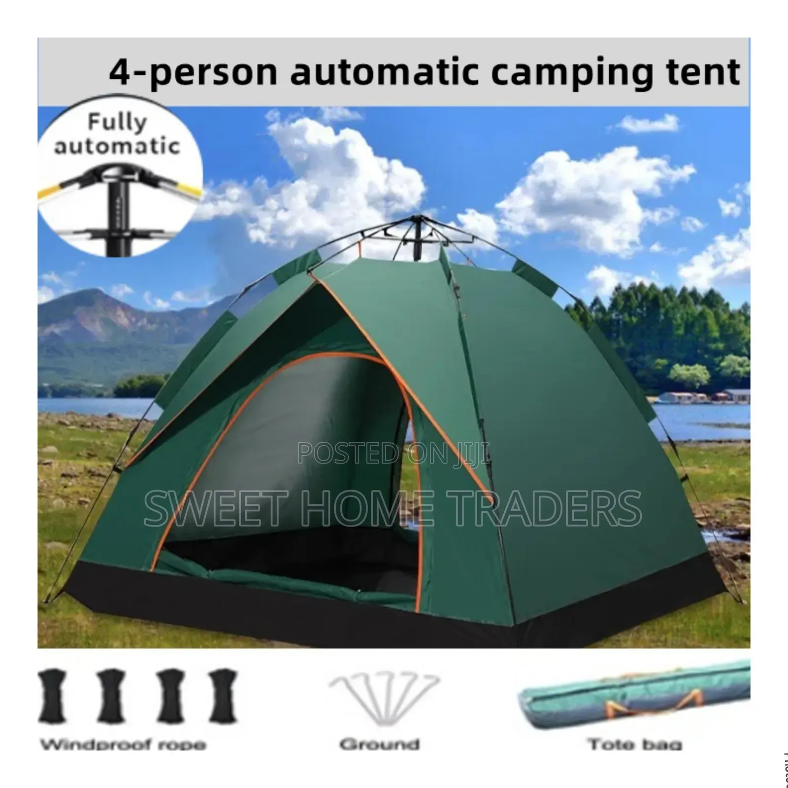 4 Persons Water Proof Pop Up Camping Tent in Portable Bag