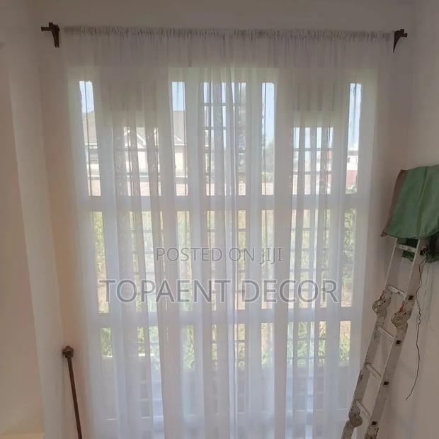 Staircase Windows Tall Sheer Curtains for Visibility