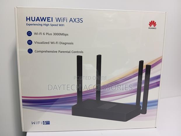 This Is a Huawei Wifi Ax3s Router a High-Speed Wi-Fi 6 Plus - Black