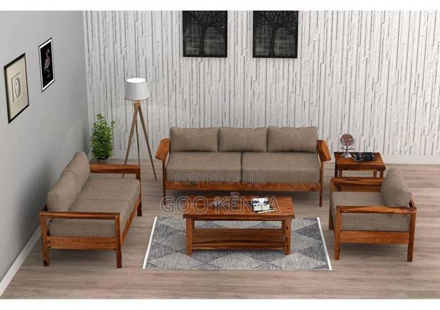 Home Sofa; Elegant 7 Seater Wooden Frame Sofa Set