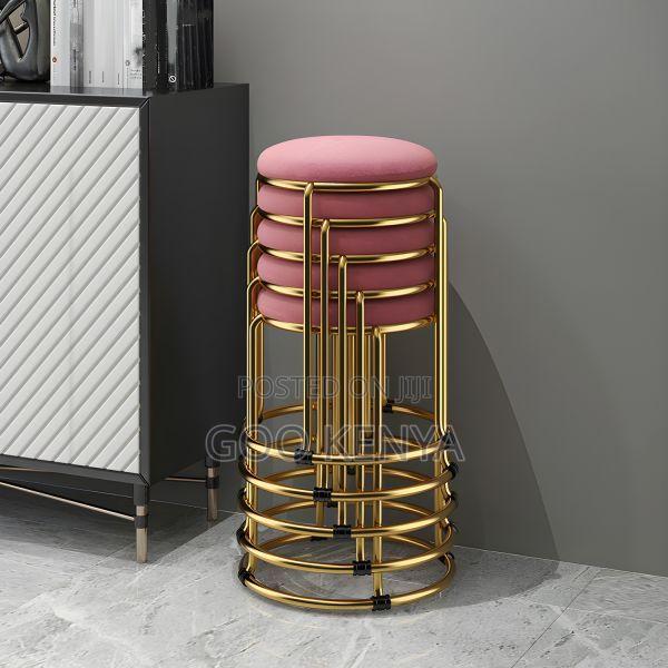 Kitchen Stool;Premium Round Upholstered Stool With Comfortable Padding