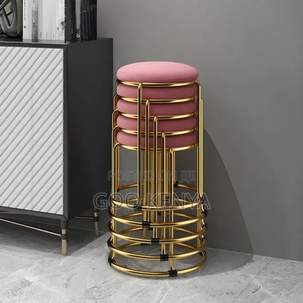 Kitchen Stool;Premium Round Upholstered Stool With Comfortable Padding