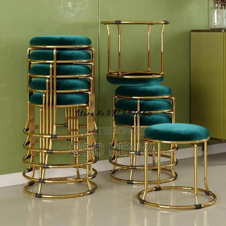Kitchen Stool;Premium Round Upholstered Stool With Comfortable Padding