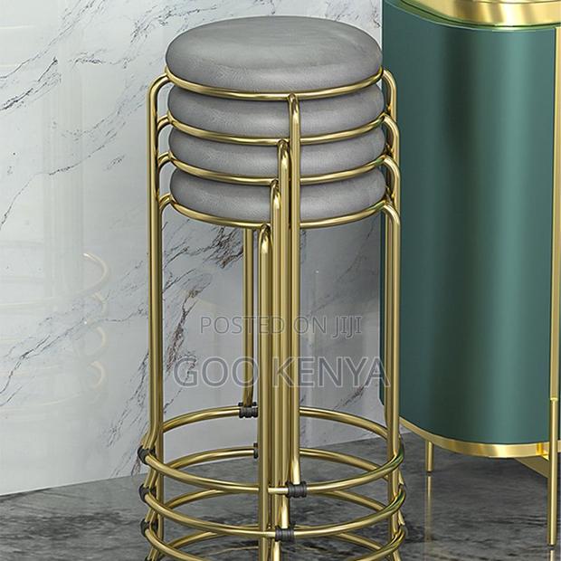 Kitchen Stool;Premium Round Upholstered Stool With Comfortable Padding - thumbnail 2