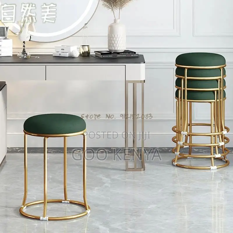 Kitchen Stool;Premium Round Upholstered Stool With Comfortable Padding