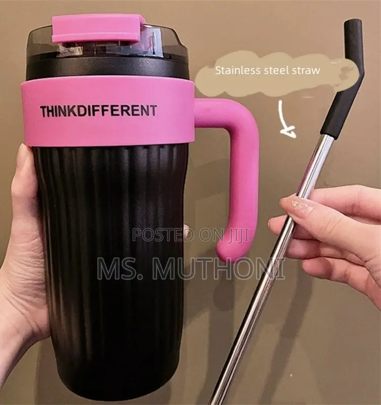 1080 Ml Stainless Steel Insulated Travel Mug With a Stainless Straw