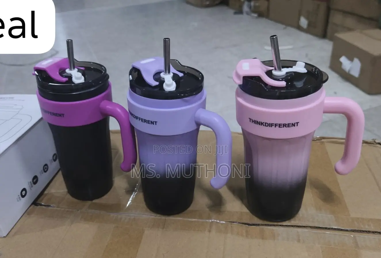1080 Ml Stainless Steel Insulated Travel Mug With a Stainless Straw