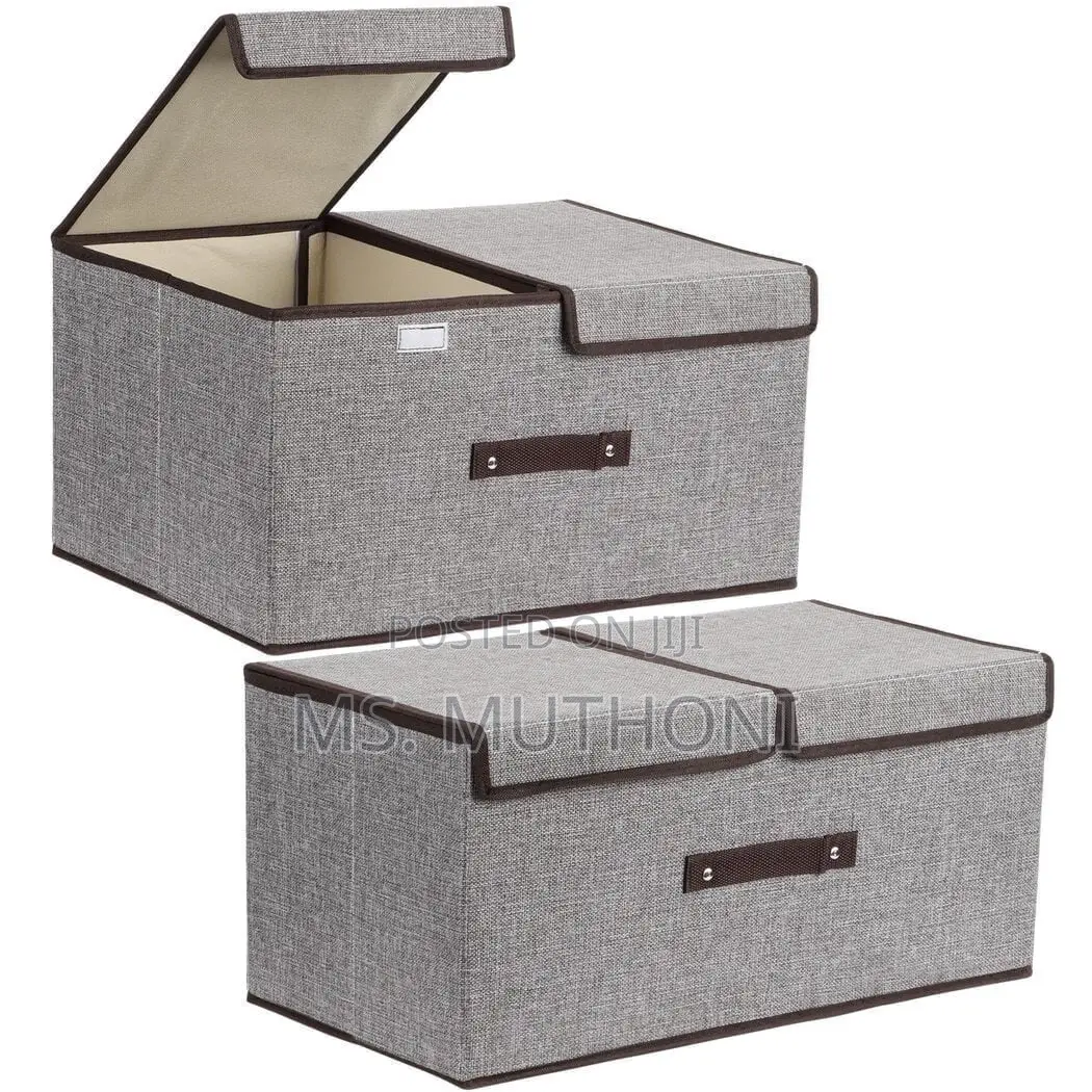 Clothes / Stationery Storage Box With Lids 2 Partitions