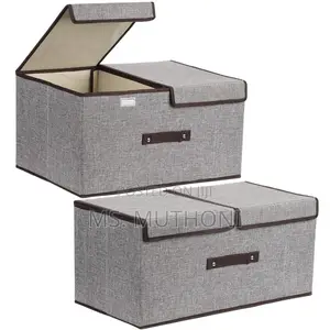 Clothes / Stationery Storage Box With Lids 2 Partitions