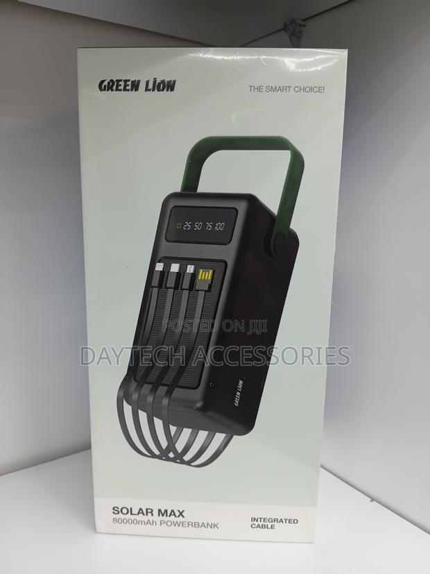 Green Lion Solar Max 80000mah Power Bank Integrated Cables and Display
