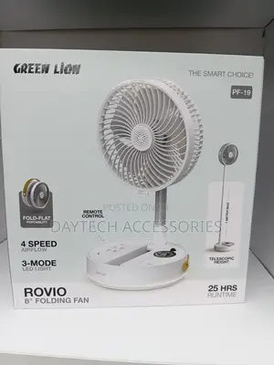 The Green Lion Rovio Folding Fan With 7200mah Rechargeable Battery