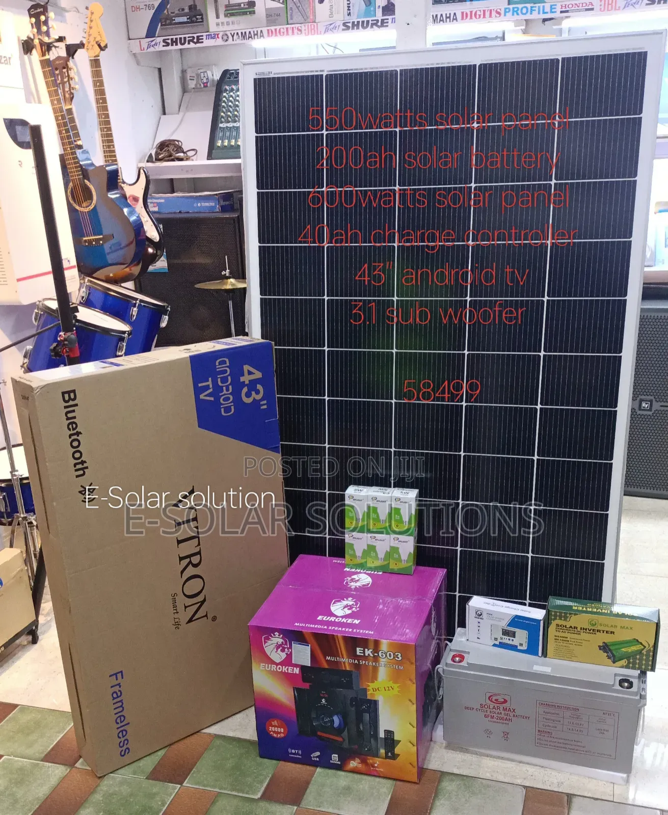 550watts Solar System+43" Android Tv