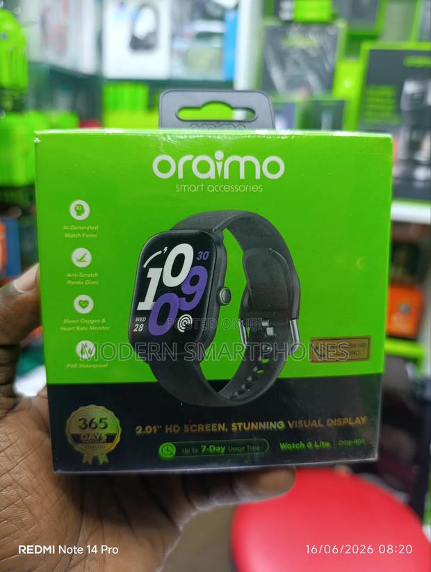 Oraimo Watch 6 Lite 2.01'' Smart Watch With Cool Ui Interface