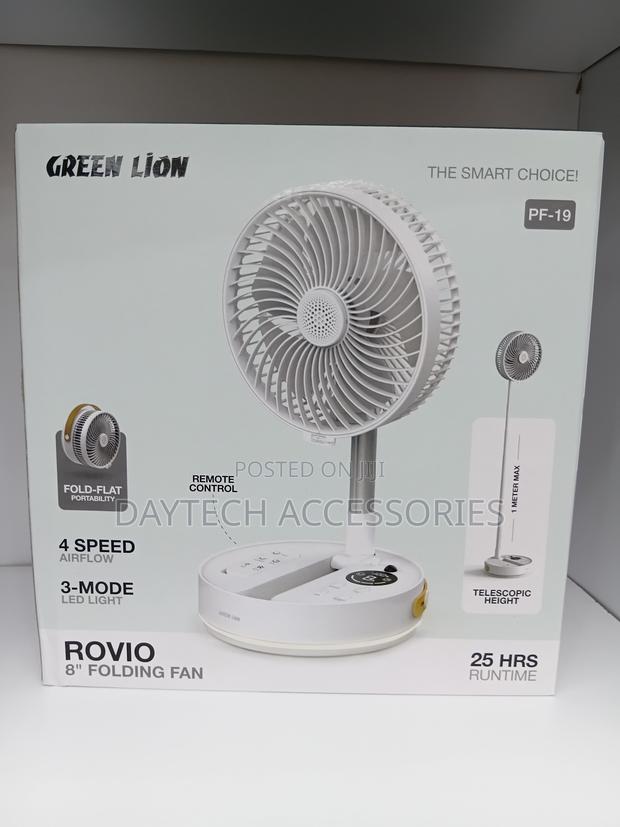 Green Lion Rovio 8" Folding Fan - White - thumbnail 3