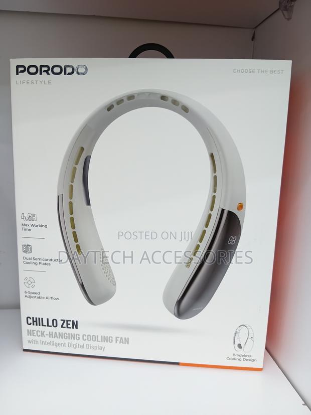 Porodo Lifestyle Chillo Zen Neck Fan Semiconductor Cooling Plates.
