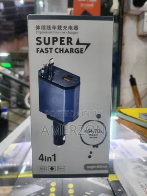 4-in-1 Retractable Car Charger With a Reported Maximum Power of 120w