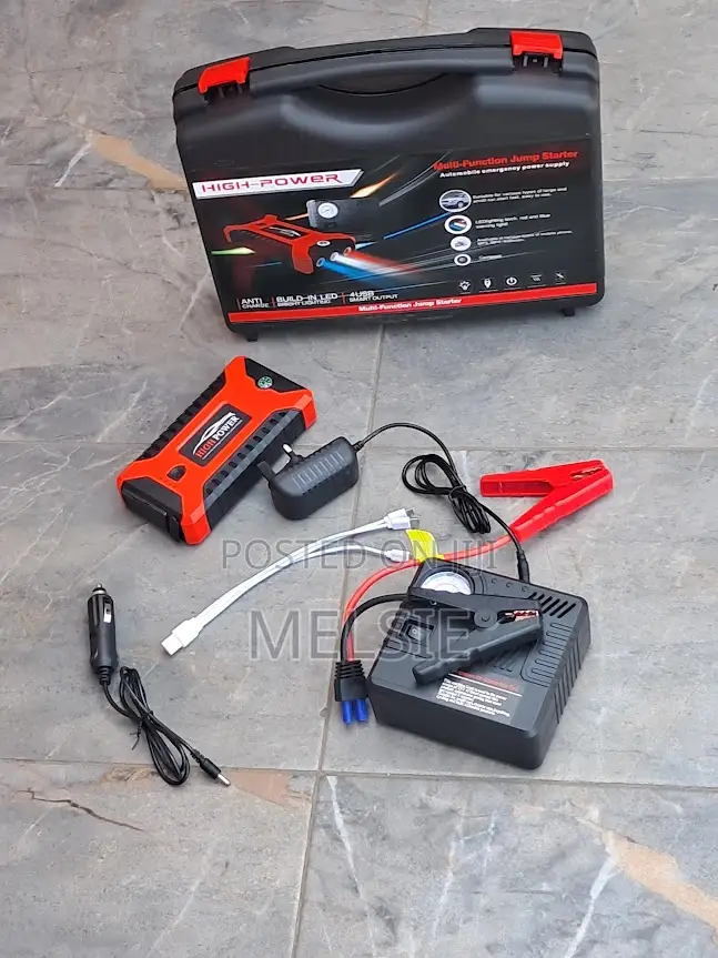 Jump Starter With Air Compressor, Battery Booster Usb Charging