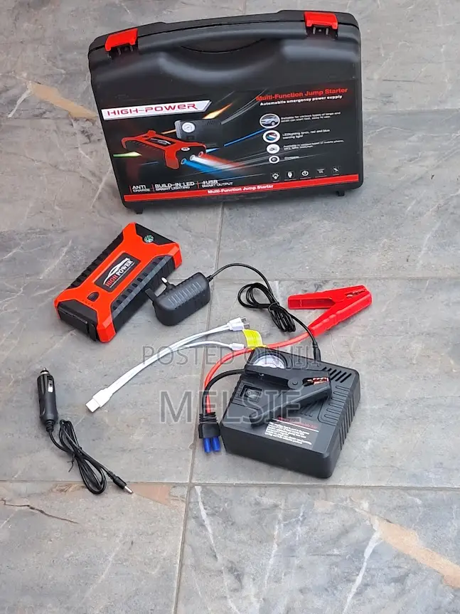 Jump Starter With Air Compressor, Battery Booster Usb Charging