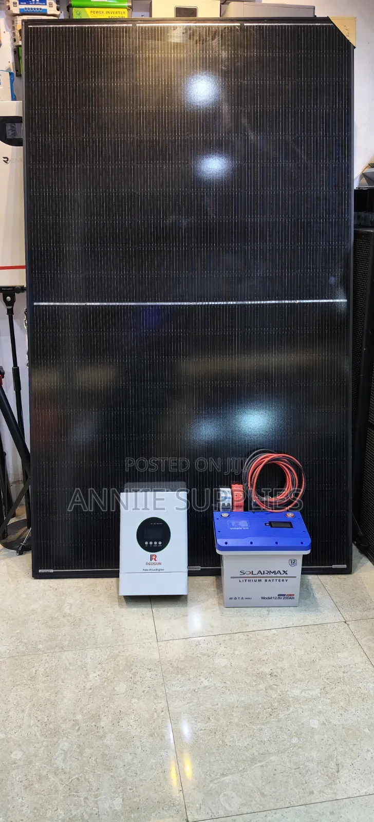 1.2kva Hybrid Inverter+200ah 12.8v Lithium Battery+Accessories
