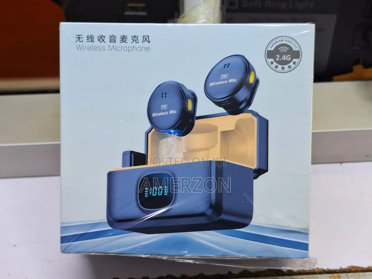 Wireless Dual Collar Microphone With Led Digital