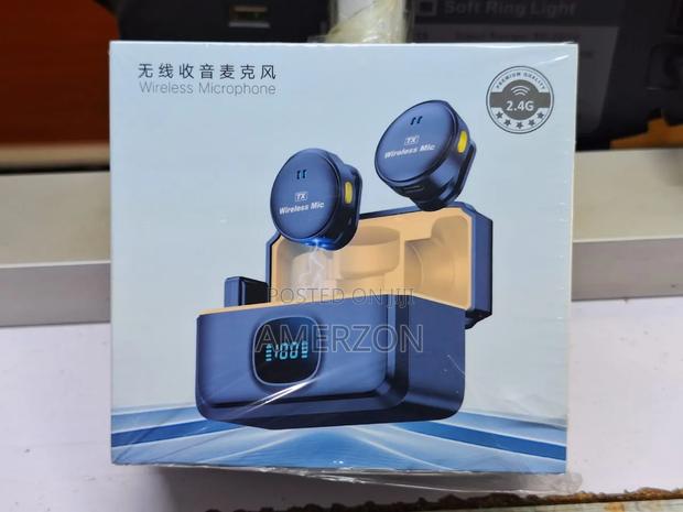 Wireless Dual Collar Microphone With Led Digital