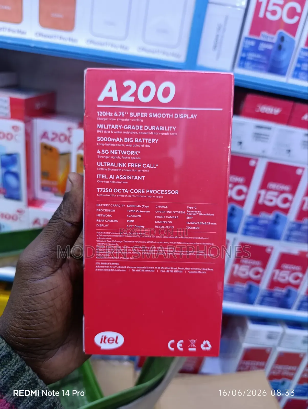 New Itel A200+ 128 GB Black