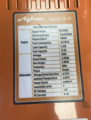 Agbon 5.5 Kva Open Diesel Generator