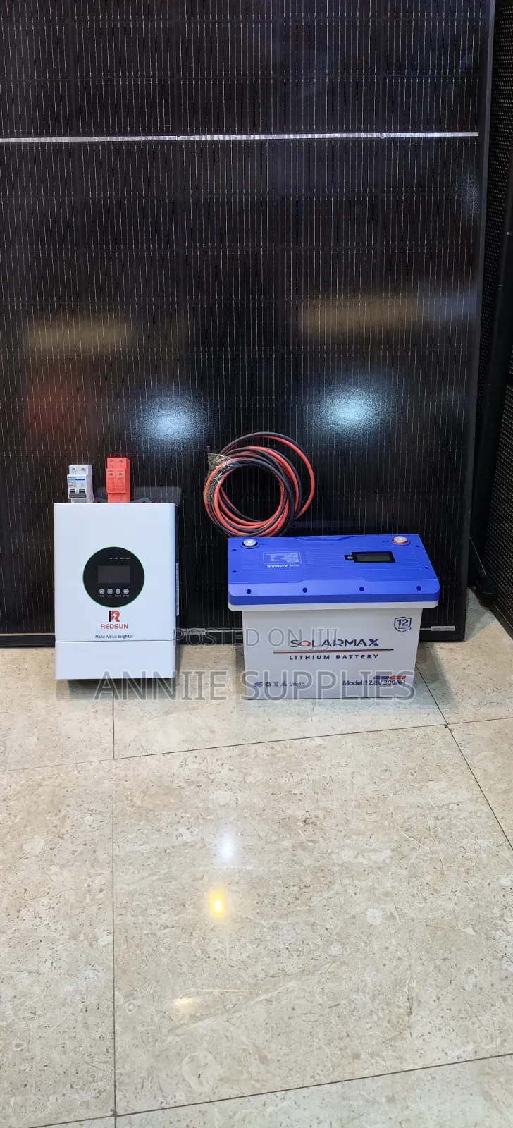 3.2kva Hybrid Inverter+300ah 12.8v+2pc 585 Solar Panels