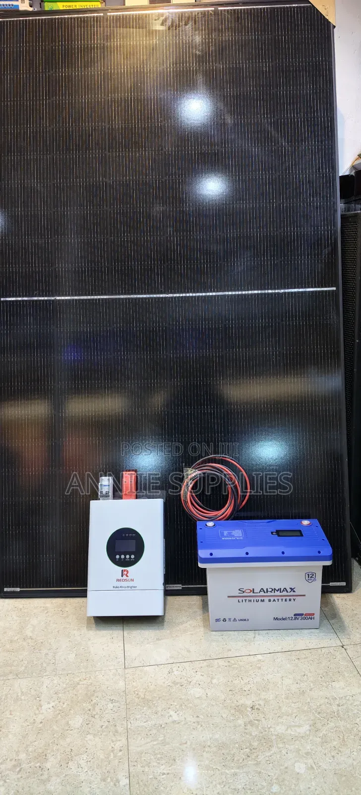 3.2kva Hybrid Inverter+300ah 12.8v+2pc 585 Solar Panels