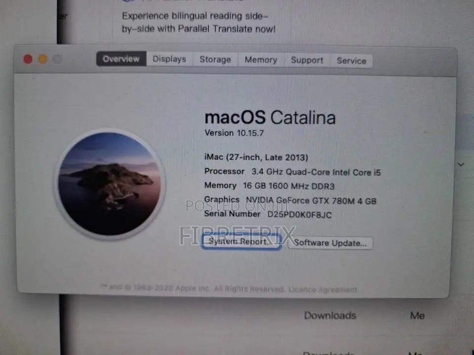 Desktop Computer Apple iMac 16GB Intel Core i5 HDD 1T