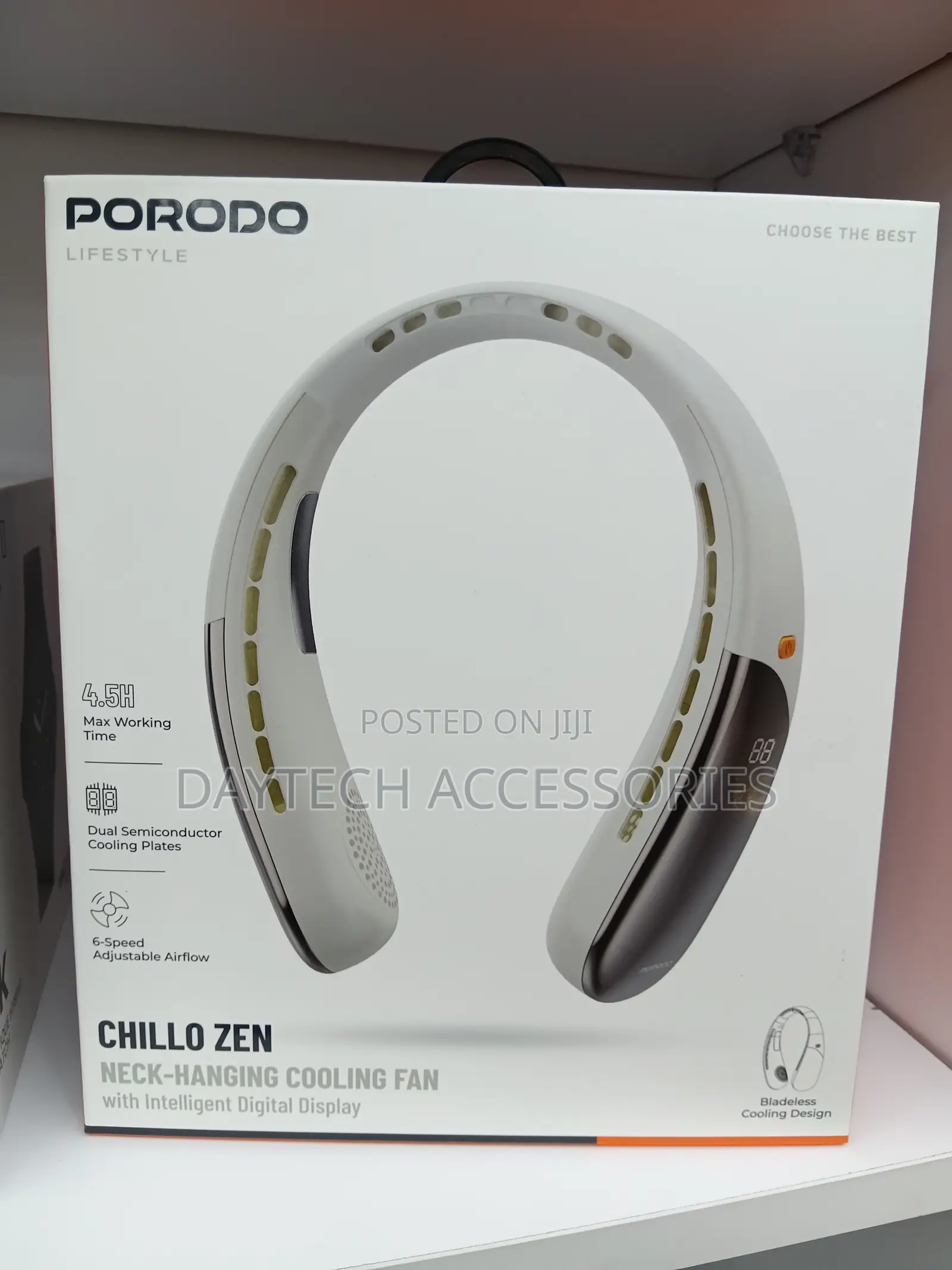 Porodo Portable Neck Fan Bladeless Led Displayed Personal Fans.