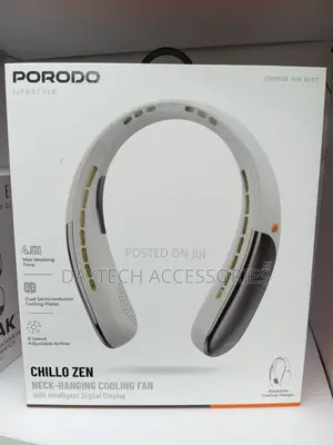 Porodo Portable Neck Fan Bladeless Led Displayed Personal Fans.